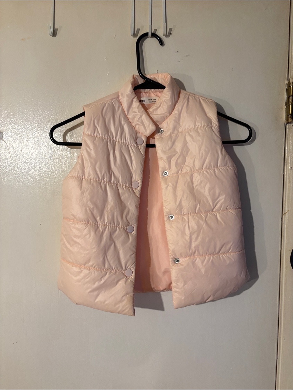 SHEIN Pale Pink Quilted Puffer Vest for Kids